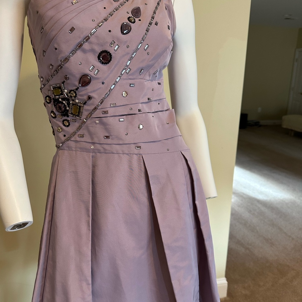 Dior Lavender Embellished Pleated One Shoulder Dress. Worn once. Almost new.
